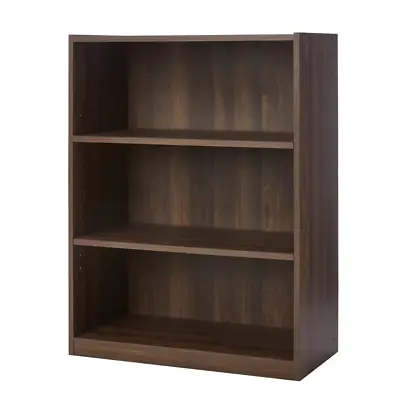 SMALL BOOKCASE BOOKSHELF 3-Shelf Adjustable Shelves Brown • $44.27