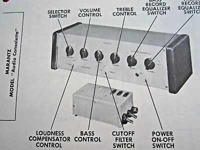 Marantz   Audio Consolette   Preamp Preamplifier Equalizer Photofact  • $12.50