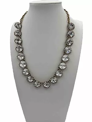 J. Crew Venus Flytrap Clear Crystal 17  Statement Collar Necklace JN1181 • $19.99