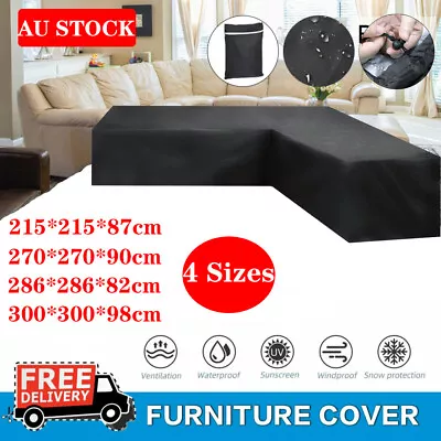 $39.99 • Buy Waterproof L Shape Outdoor Furniture Cover Sofa Lounge Seat Couch Dust Protector