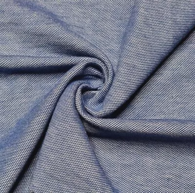 £0.99 • Buy Jersey Knit Fabric Cotton Pique Polo T-Shirt Blue Colour 55  Wide