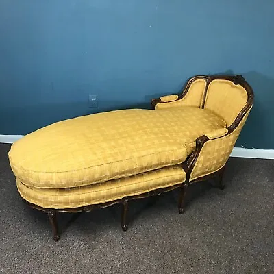 Circa 1900 Italian Carved French Style Chaise Lounge • $2500