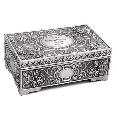 Personalised Jewellery Box Engraved Trinket Box Custom Gift For Wedding Birthday • £19.99