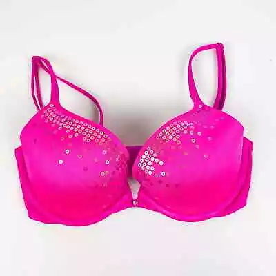 Victoria’s Secret 32D Sequins Very Sexy Push Up Wired Bra Pink • $20