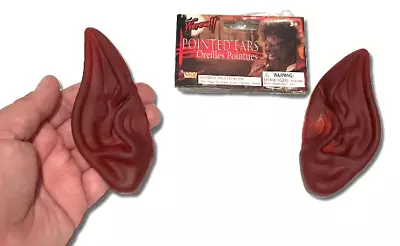 POINTED BROWN WEREWOLF EARS Wolf Rubber Vinyl Set Monster Pointy Elf Devil Pair • $8.79