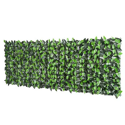 Outsunny Artificial Leaf Hedge Screen Privacy Fence Panel For Garden Refurbished • £15.99