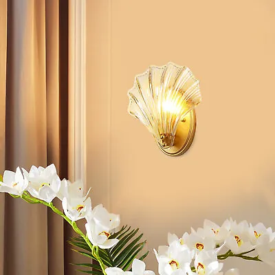 Modern Glass Sea Shell Shade Porch Wall Light Porch Wall Sconce Indoor Wall Lamp • £34.94