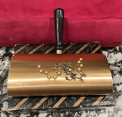 Vintage Jameco Metal Products Table Sweeper Crumb Catcher Gold-Brass Tone Pearls • $22.50