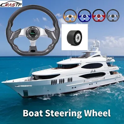 12.5  Marine Boat Steering Wheel W/ Hub Adapter 3/4  Keyway 3 Spoke • $45.89