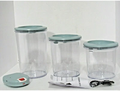 $39.99 • Buy Prepper Vovamo Food Storage Smart Digital Vacuum Containers Set Of 3 153