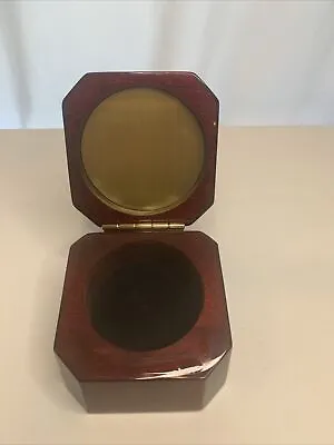 Small Solid Mahogany Trinket / Watch / Jewelry Box 4.75 Wx3.75 T HEAVY NICE! • $25