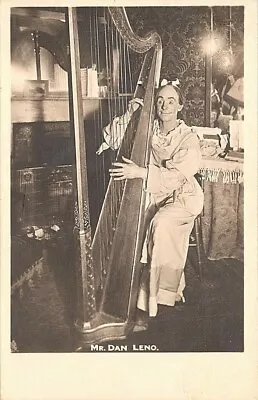 RPPC Circus Clown ( Mr. Dan Leno ) Playing Harp Rafael Tuck Series Early 1900s • £26.26