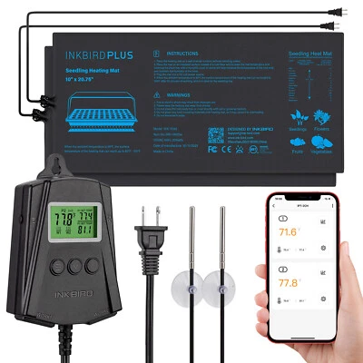 $54.01 • Buy Inkbird WiFi Thermostat Seed Started Plant Germination+2pcs Seedling Heating Mat