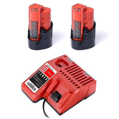 For Milwaukee 48-11-2420 M12 12 Volt 3.0Ah Lithium Compact M12 Battery & Charger • $32.99