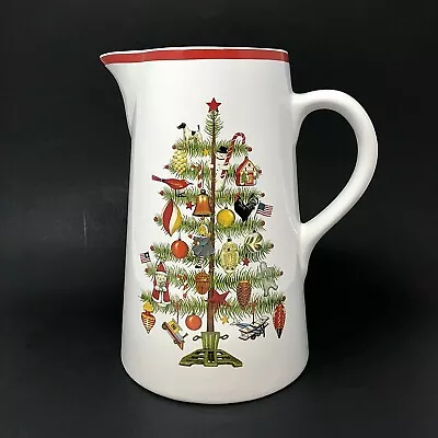 Christmas Tree Pitcher Mary Lake Thompson White Farmhouse Cottagecore Stoneware • $29.02