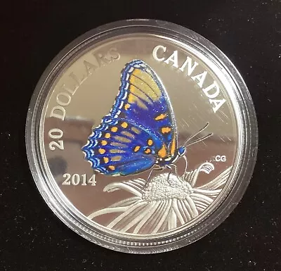 Canada 2014 Butterflies: Red-Spotted Purple $20 Proof Silver Coin(COA&Case) • $62.11