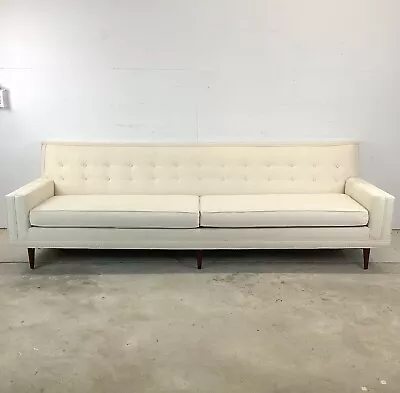 Long Mid-Century Modern Tufted Sofa • $2400