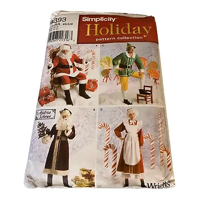 Simplicity 4393 Santa Mrs. Claus Elf Christmas  Costume Pattern XS Sm Med Adult • $10.48