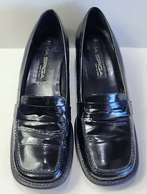 Via Spiga Shoes Women's 8.5M Black Loafer Block Heel • $40