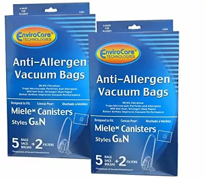 2 Pkgs Miele Style G/N Plasatic Collar Allergen Canister Vacuum Bags • $26.66