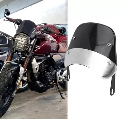 Motorcycle 5-7'' Headlight Fairing Windshield Windscreen For Cafe Racer Bobber • $26.23