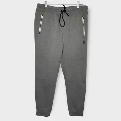 Spyder Men's Large Gray ProWeb Jogger Sweatpants Reflective Pockets Drawstring • $28.40