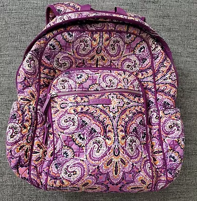 Vera Bradley Essential  X-Large Backpack In Garden Floral Purple Paisley • $79.99