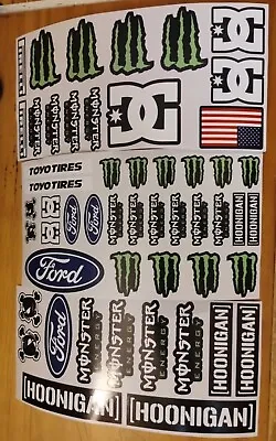 52 Monster Stickers Decals SponsorBikeCarRaceSkateHelmetRC2 FREE Stickers • $19.85