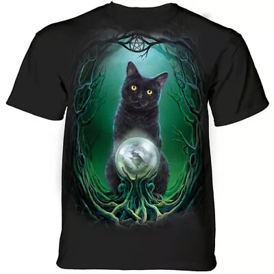 Cat Familiar-Rise Of The Witches-Shirt-Mountain Brand -Crystal Scrying Ball-S-3X • $28.95