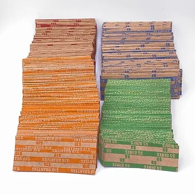 800 Assorted Flat Coin Wrappers 200 Of Nickel Dime Quarter Penny Each Type • $15.15