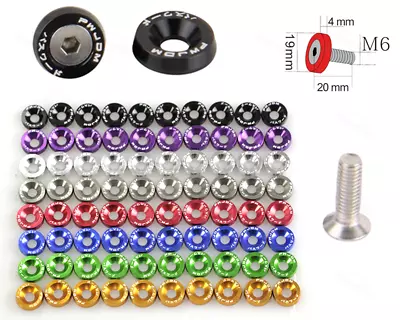 $15.03 • Buy 40pcs M6 Screw Bolt Nut Fender Bumper Washer Engine Battery Guard Dress Kit