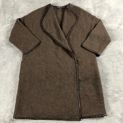 Vince Yak Alpaca Cashmere Knit Sweater Jacket Leather Trim XS • $37.12