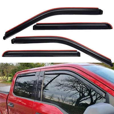 In-Channel Window Visor Vents Rain Guard For 2015-2024 Ford F-150 SuperCrew Cab • $41.99