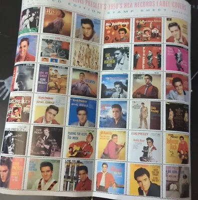 ELVIS Presley Limited Edition RCA Record Label 1950-60s Covers Stamp Sheet • $7.99