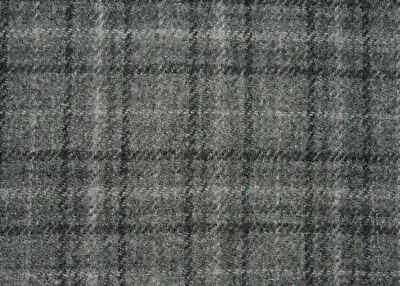 Genuine Harris Tweed Remnant With Orb Label - Grey Charcoal Check • £4.54