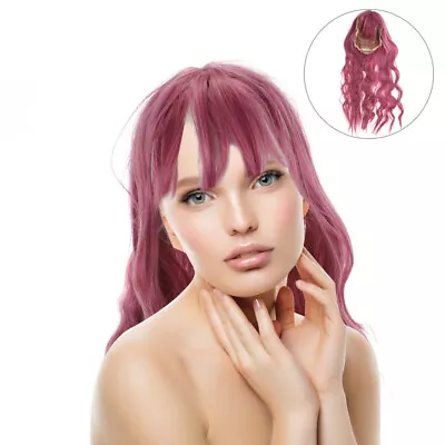  Lolita Wig Pink Curly Purple With Bangs Cosplay Party Long Hair • £15.29