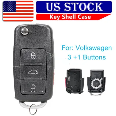 Flip Car Key FOB Shell Case For Volkswagen VW Mk4 MK5 Beetle Golf Jetta Passat • $8.89