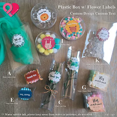 $6.59 • Buy PVC Plastic Clear Transparent Pillow Round Cube Gift Favor Candy Box Custom Text