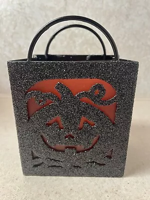 Halloween  Pumpkin  Metal Trick Or Treat Bag -Votive Candle Holder -4” • $9.99