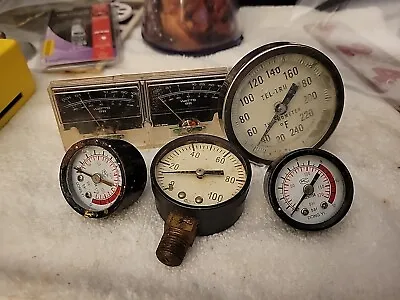 Vintage Lot Of 5 ...Tel-tru Thermometer As-is & Dong Yi Ashcroft Pressure  • $15.50