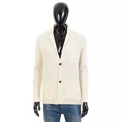 BRIONI 1995$ Ivory White Cardigan - Sustainable Cashmere • $1295