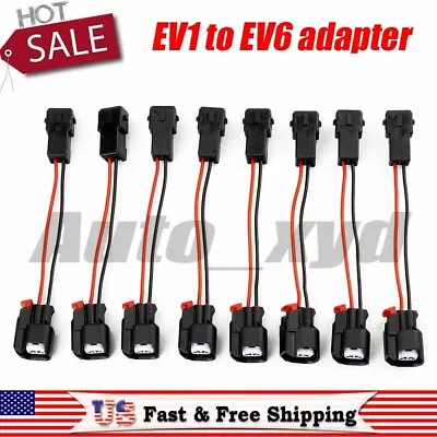 $18.45 • Buy 8 PCS New Fuel Injector Connector Adapter EV1 To EV6/EV14 USCAR LS1 LS2 LS3 LT1