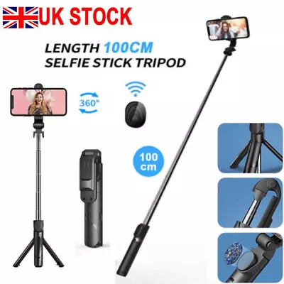 Bluetooth Selfie Stick Universal Extendable Wireless Tripod Foldable For IPhone • £7.28