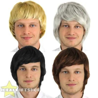 Male Wigs Variety Of Colours Fancy Dress Accessory 50's 60's Hairpiece Male • £9.99