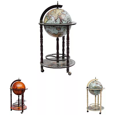 Solid Eucalyptus Wood Globe Bar Wine Stand Drink Cabinet Multi Colours VidaXL • $249.99