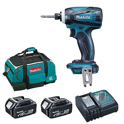 MAKITA 18V LXT DTD146 IMPACT DRIVER AND 2 X BL1840 1 X DC18RC 1 X BAG DTD152Z • £349.98