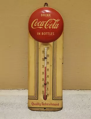 Vintage Antique Advertising Thermometer .. COCA-COLA COKE SODA .. Ice Cold Rare • $375