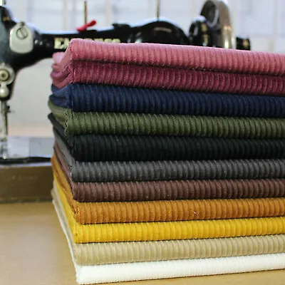£0.99 • Buy 6 Wale JUMBO CORD 110cm Wide 100% Cotton Corduroy Fabric