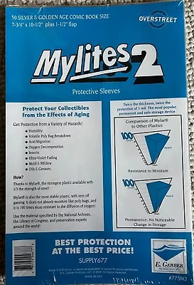 E.Gerber Mylites2 Silver/Golden Age Mylar Sleeves (100pcs) (775M2) • $45