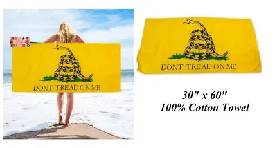 GADSDEN Don't TREAD ON ME Flag Rattlesnake COTT​ON BATH POOL BEACH TOWEL WRAP • $19.99